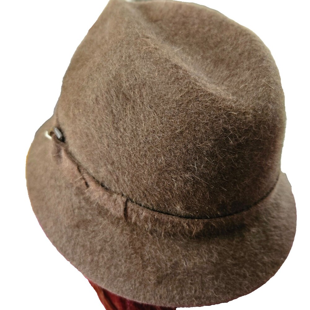 Vintage Lock & Co Hatters London Velour Fedora Hat Size Small Brown Fuzzy Trilby - Picture 7 of 8
